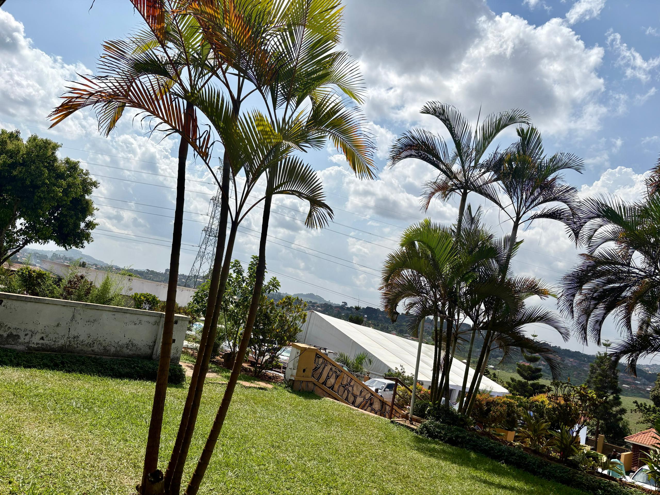 Open-air event setup at Danma Gardens, Buloba